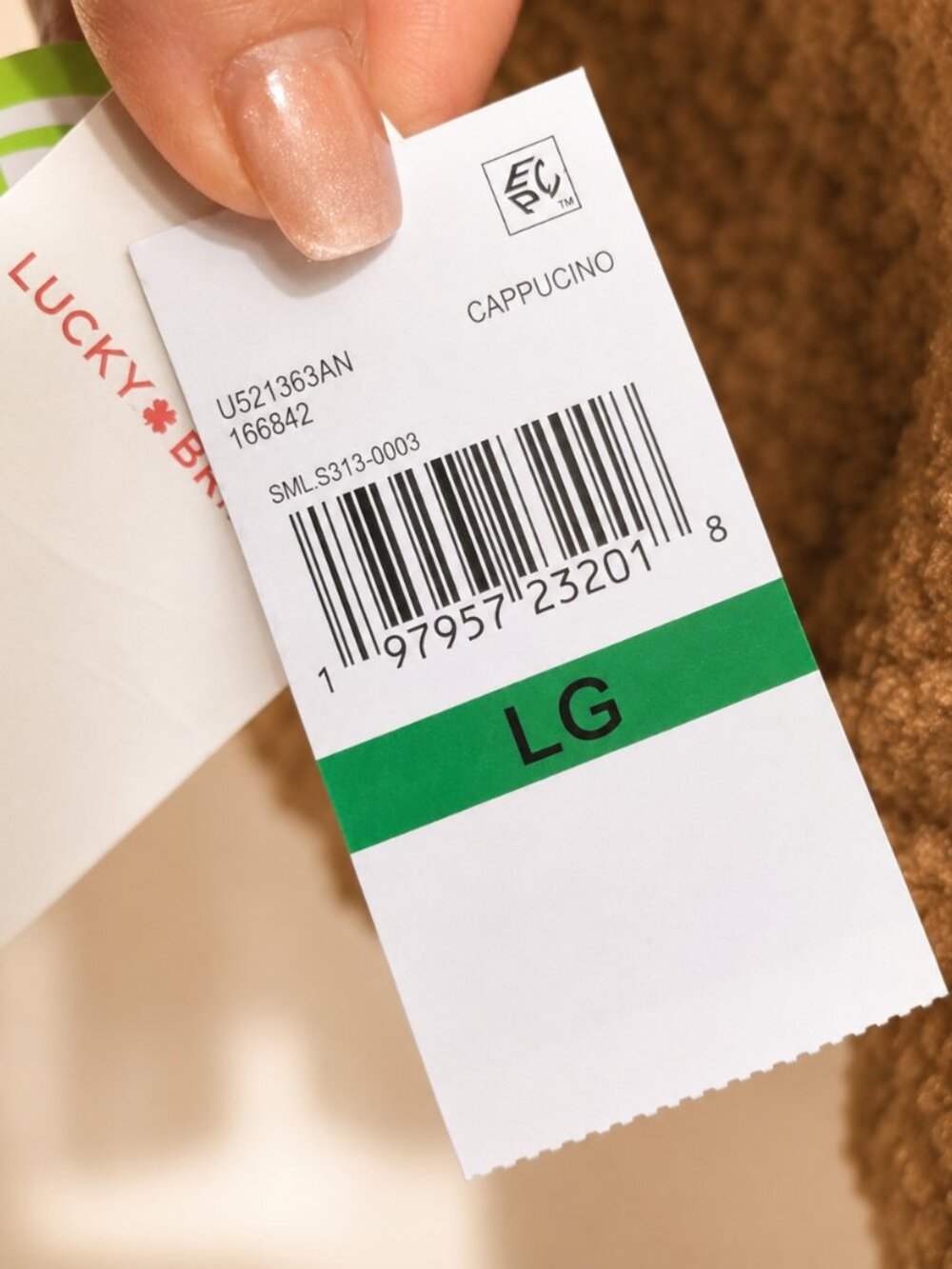 Lucky Brand Teddy Faux Shearling Cropped Jacket NWT Size Large Cappuccino - Picture 7 of 7